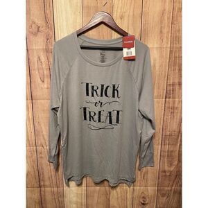 State of Mine XL NWT grey Halloween trick treat long sleeve shirt top women’s